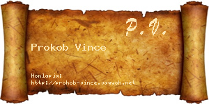 Prokob Vince névjegykártya