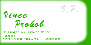 vince prokob business card